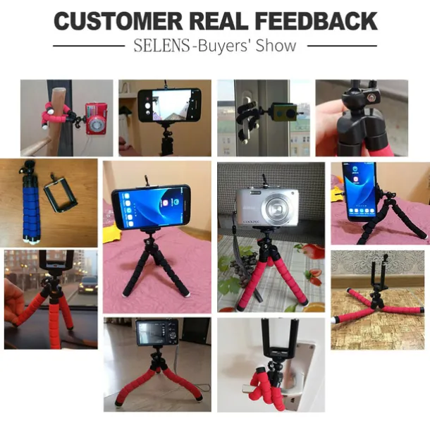 Octopus Leg Style Tripod Flexible Portable Adjustable Slip Resistant Phone Holder Mini Support with Clip for Desk Selfies Vlogging Live Streaming Compatible with Cellphone Smartphone Accessory
