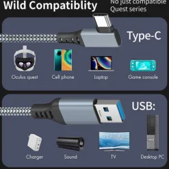 Oculus Quest2 Link Cable Computer VR Game Console VR Glasses USB To Type-c Connection Cable