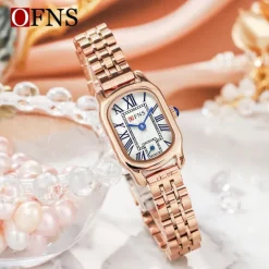 OFNS Brand Women Quartz Watch Fashion Casual Wristwatch Waterproof World Time Decoration Stainless Steel Watch