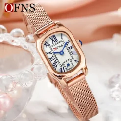 OFNS Brand Women Quartz Watch Fashion Casual Wristwatch Waterproof World Time Decoration Stainless Steel Watch