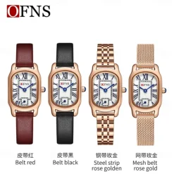 OFNS Brand Women Quartz Watch Fashion Casual Wristwatch Waterproof World Time Decoration Stainless Steel Watch
