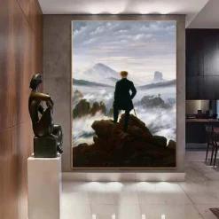 Oil painting Caspar David Friedrich Hand painted Wanderer above the Sea of Fog oil painting by Caspar David Friedrich Painting on canvas Large wall art Room decor Office decor Gift for man