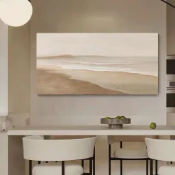 Oil painting Wabi Sabi Painting hand painted Large Beige Art Brown 3D Minimalist Painting on Canvas Brown 3D Texture Wall Art Neutral Beige Arch Plaster Painting