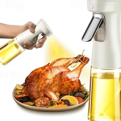 Oil Sprayer for Cooking, 240ml Glass Olive Oil Sprayer Mister, Olive Oil Spray Bottle, Kitchen Gadgets Accessories for Air Fryer, Canola Oil Spritzer, Widely Used for Salad Making, BBQ