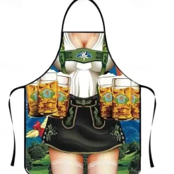 Oktoberfest Apron Dirndl Lederhosen Oktoberfest / Beer Bavarian Bavarian Couple Bavarian Munich Wiesn Wiesn Women's Traditional Style Cloth Apron