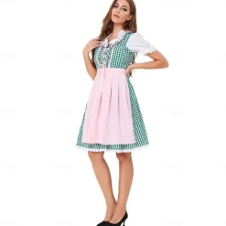 Oktoberfest Apron Trachtenkleider Oktoberfest / Beer Bavarian Bavarian German Wiesn Women's Traditional Style Cloth Blouse Dress Apron