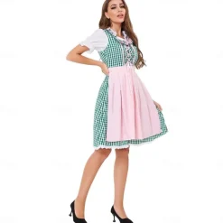 Oktoberfest Apron Trachtenkleider Oktoberfest / Beer Bavarian Bavarian German Wiesn Women's Traditional Style Cloth Blouse Dress Apron