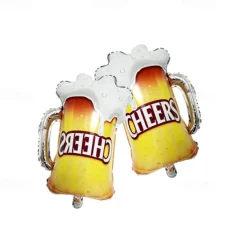 Oktoberfest Balloon 16 Inch Golden Aluminum Film Balloon Large Wine Glass Venue Decoration