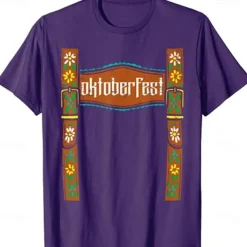 Oktoberfest Beer Bavarian T-shirt Lederhosen Anime 3D Graphic For Men's Adults' Oktoberfest Beer Masquerade 3D Print Vacation Casual Daily
