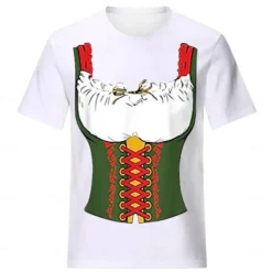 Oktoberfest Beer Bavarian T-shirt Anime 3D Graphic For Women's Adults' Oktoberfest Beer Masquerade 3D Print Casual Daily