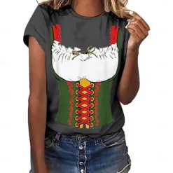 Oktoberfest Beer Bavarian T-shirt Anime 3D Graphic For Women's Adults' Oktoberfest Beer Masquerade 3D Print Casual Daily