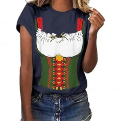 Oktoberfest Beer Bavarian T-shirt Anime 3D Graphic For Women's Adults' Oktoberfest Beer Masquerade 3D Print Casual Daily