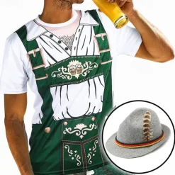 Oktoberfest Beer Bavarian Outfits T-shirt Lederhosen 3D Graphic For Men's Unisex Adults' Carnival Oktoberfest Beer 3D Print Casual Daily