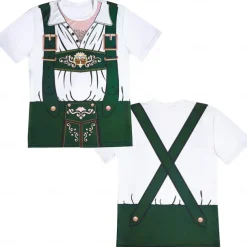 Oktoberfest Beer Bavarian Outfits T-shirt Lederhosen 3D Graphic For Men's Unisex Adults' Carnival Oktoberfest Beer 3D Print Casual Daily