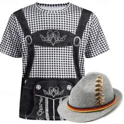Oktoberfest Beer Bavarian Outfits T-shirt Lederhosen 3D Graphic For Men's Adults' Oktoberfest Beer 3D Print Party Casual Daily