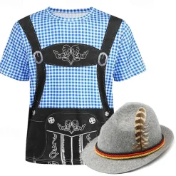 Oktoberfest Beer Bavarian Outfits T-shirt Lederhosen 3D Graphic For Men's Adults' Oktoberfest Beer 3D Print Party Casual Daily