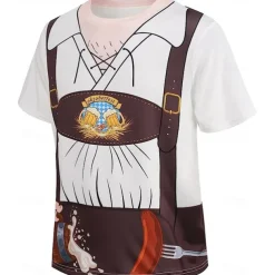 Oktoberfest Beer Bavarian Outfits T-shirt Lederhosen 3D Graphic For Men's Adults' Oktoberfest Beer 3D Print Party Casual Daily