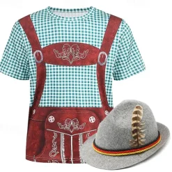 Oktoberfest Beer Bavarian Outfits T-shirt Lederhosen 3D Graphic For Men's Adults' Oktoberfest Beer 3D Print Party Casual Daily