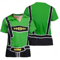 Oktoberfest Beer Bavarian T-shirt Lederhosen 3D Graphic For Men's Adults' Carnival Oktoberfest Beer 3D Print Party Casual Daily