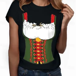 Oktoberfest Beer Bavarian T-shirt Lederhosen 3D For Women's Adults' Carnival Oktoberfest Beer Hot Stamping Party Casual Daily