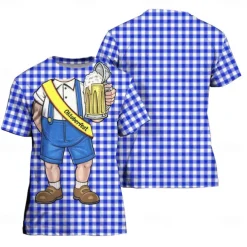 Oktoberfest Beer Bavarian T-shirt Lederhosen 3D Graphic For Couple's Men's Women's Adults' Carnival Oktoberfest Beer 3D Print Party Casual Daily