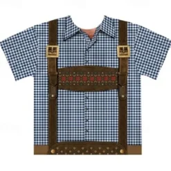 Oktoberfest Beer Bavarian T-shirt Lederhosen 3D Graphic For Men's Adults' Carnival Oktoberfest Beer 3D Print Party Casual Daily