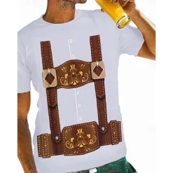 Oktoberfest Beer Bavarian T-shirt Lederhosen 3D For Men's Adults' Carnival Oktoberfest Beer Hot Stamping Party Casual Daily
