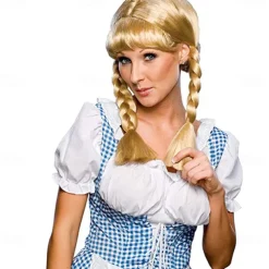 Oktoberfest Beer Cosplay Wigs Rubie's womens Blond Cowgirl Wig Party Supplies Multicolor One Size