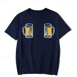 Oktoberfest Beer Craft Cosplay Costume T-shirt Anime Beer Classic Street Style For Couple's Men's Women's Adults' Oktoberfest Beer Hot Stamping