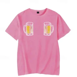Oktoberfest Beer Craft Cosplay Costume T-shirt Anime Beer Classic Street Style For Couple's Men's Women's Adults' Oktoberfest Beer Hot Stamping