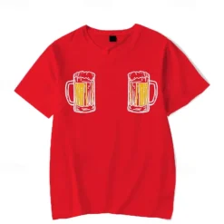 Oktoberfest Beer Craft Cosplay Costume T-shirt Anime Beer Classic Street Style For Couple's Men's Women's Adults' Oktoberfest Beer Hot Stamping