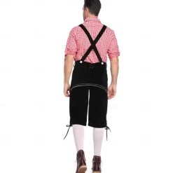 Oktoberfest Beer Lederhosen Shirt Alpine Hat Bavarian Bavarian German Munich Wiesn Men's Traditional Style Cloth Blouse Shorts Hat