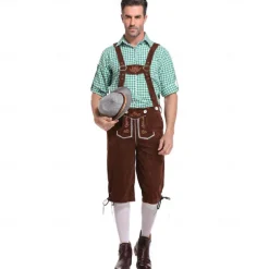 Oktoberfest Beer Lederhosen Shirt Alpine Hat Bavarian Bavarian German Munich Wiesn Men's Traditional Style Cloth Blouse Shorts Hat