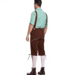 Oktoberfest Beer Lederhosen Shirt Alpine Hat Bavarian Bavarian German Munich Wiesn Men's Traditional Style Cloth Blouse Shorts Hat