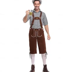 Oktoberfest Beer Lederhosen Shirt Alpine Hat Bavarian Bavarian German Munich Wiesn Men's Traditional Style Cloth Blouse Shorts Hat