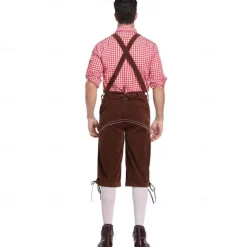 Oktoberfest Beer Lederhosen Shirt Alpine Hat Bavarian Bavarian German Munich Wiesn Men's Traditional Style Cloth Blouse Shorts Hat