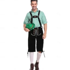 Oktoberfest Beer Lederhosen Shirt Alpine Hat Bavarian Bavarian German Munich Wiesn Men's Traditional Style Cloth Blouse Shorts Hat