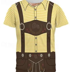 Oktoberfest Beer T-shirt Lederhosen Graphic For Couple's Men's Women's Adults' Oktoberfest Beer 3D Print Vacation Party