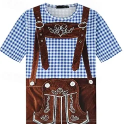 Oktoberfest Beer T-shirt Lederhosen Graphic For Men's Adults' Carnival Oktoberfest Beer 3D Print Party Vacation