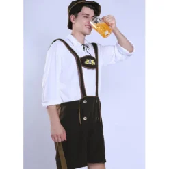 Oktoberfest Blouse / Shirt Lederhosen Bavarian Couple Oktoberfest Couple German Munich Wiesn Men's Traditional Style Cloth Top Shorts Hat