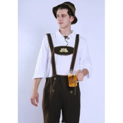Oktoberfest Blouse / Shirt Lederhosen Bavarian Couple Oktoberfest Couple German Munich Wiesn Men's Traditional Style Cloth Top Shorts Hat