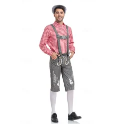 Oktoberfest Blouse / Shirt Lederhosen Oktoberfest / Beer Bavarian Bavarian Wiesn Men's Traditional Style Cloth Blouse Shorts Hat