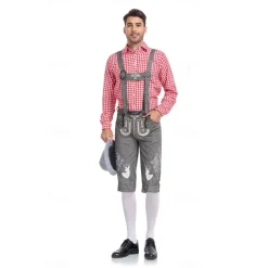 Oktoberfest Blouse / Shirt Lederhosen Oktoberfest / Beer Bavarian Bavarian Wiesn Men's Traditional Style Cloth Blouse Shorts Hat