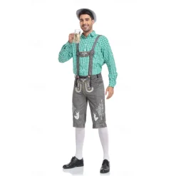 Oktoberfest Blouse / Shirt Lederhosen Oktoberfest / Beer Bavarian Bavarian Wiesn Men's Traditional Style Cloth Blouse Shorts Hat