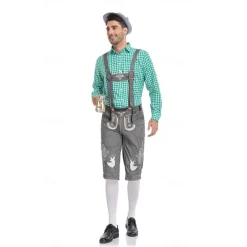 Oktoberfest Blouse / Shirt Lederhosen Oktoberfest / Beer Bavarian Bavarian Wiesn Men's Traditional Style Cloth Blouse Shorts Hat