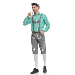 Oktoberfest Blouse / Shirt Lederhosen Oktoberfest / Beer Bavarian Bavarian Wiesn Men's Traditional Style Cloth Blouse Shorts Hat