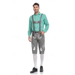 Oktoberfest Blouse / Shirt Lederhosen Oktoberfest / Beer Bavarian Bavarian Wiesn Men's Traditional Style Cloth Blouse Shorts Hat