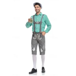 Oktoberfest Blouse / Shirt Lederhosen Oktoberfest / Beer Bavarian Bavarian Wiesn Men's Traditional Style Cloth Blouse Shorts Hat