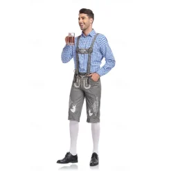 Oktoberfest Blouse / Shirt Lederhosen Oktoberfest / Beer Bavarian Bavarian Wiesn Men's Traditional Style Cloth Blouse Shorts Hat