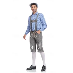 Oktoberfest Blouse / Shirt Lederhosen Oktoberfest / Beer Bavarian Bavarian Wiesn Men's Traditional Style Cloth Blouse Shorts Hat